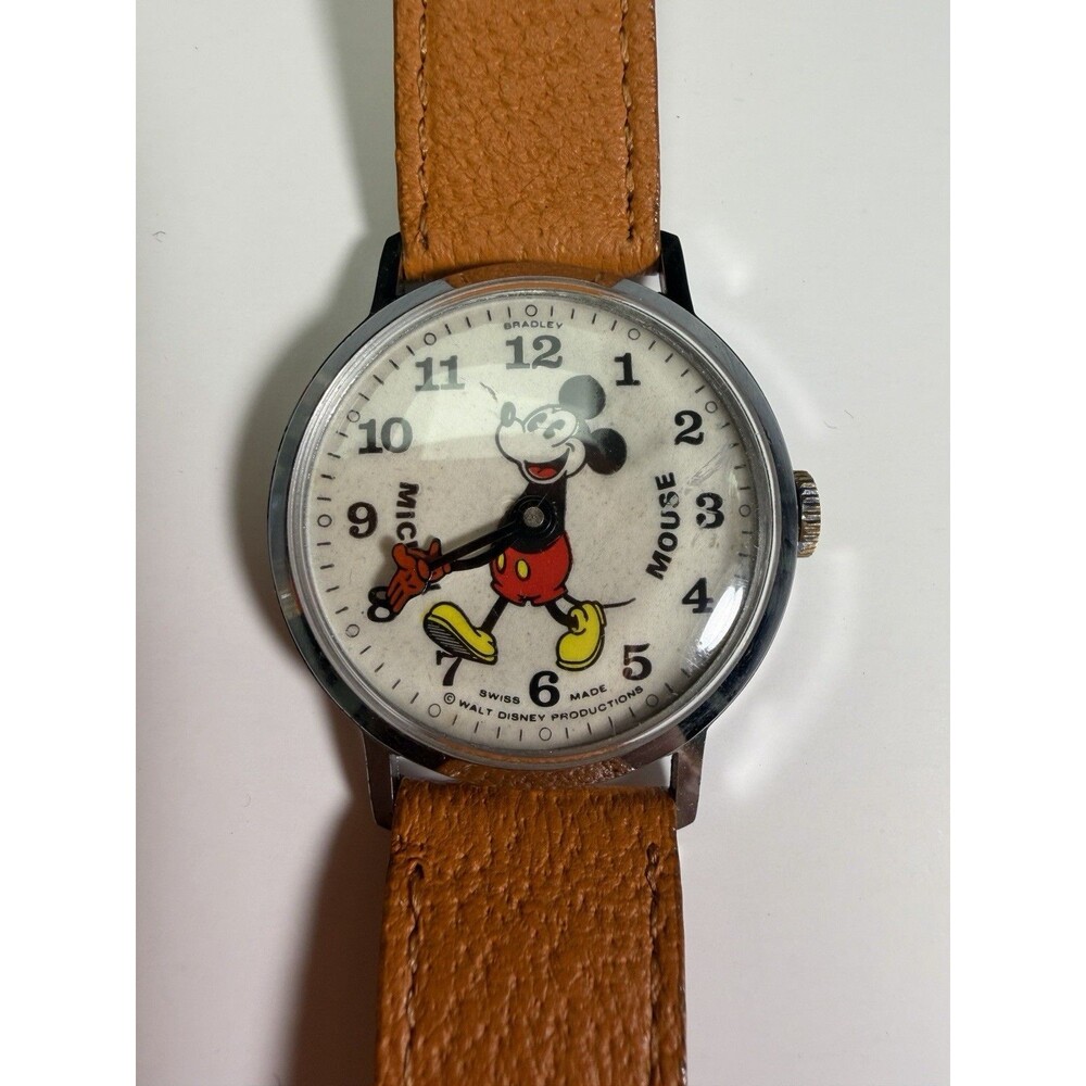 Bradley Mickey Mouse Fat Boy Pie Eye Watch | Mechanical Wind-Up | Runs Perfect